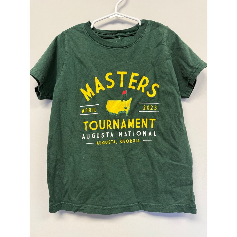 Masters Tournament 2023 Augusta National Kids‎ XS Green Graphic T-Shirt Golf Tee